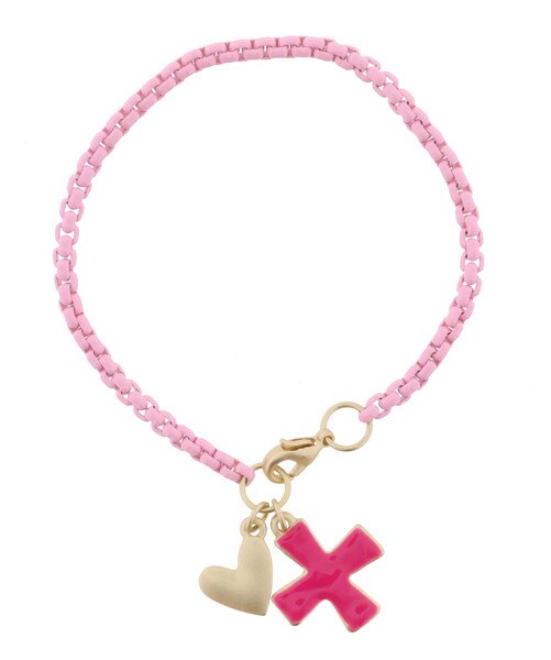 Pink Bracelet for Young Girls Ages 8-12 Pink Hearts Design 