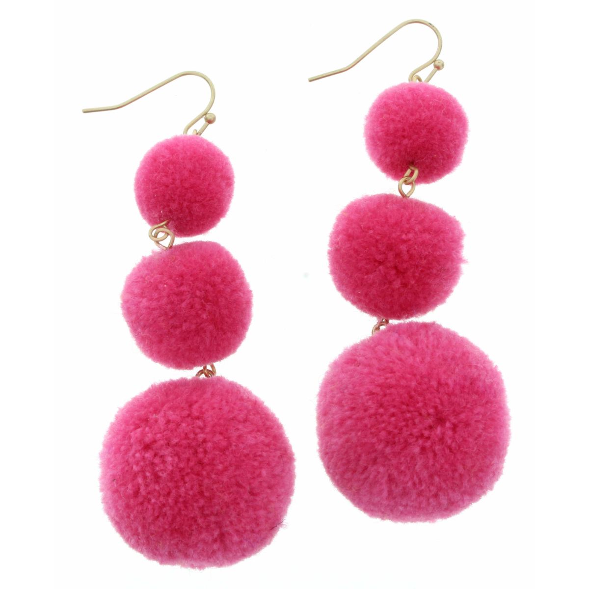 Pink pom deals pom earrings
