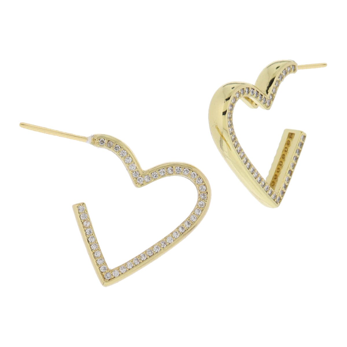 HEART HOOP W/CRYSTALS GOLD HEART HOOP W/CRYSTALS GOLD