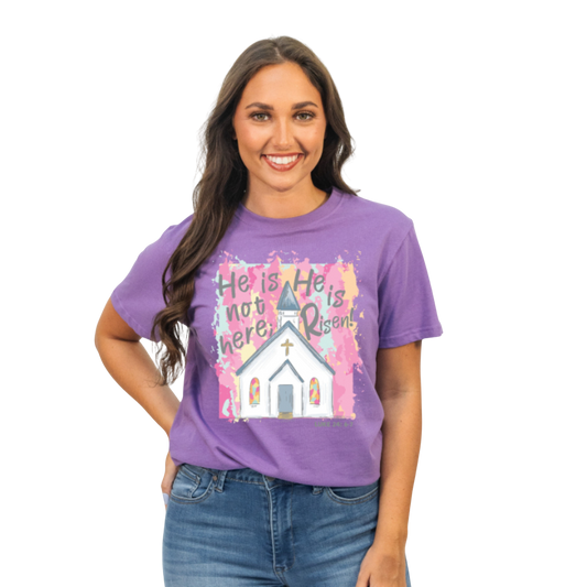 He is Not Here Orchid Crew T-Shirt