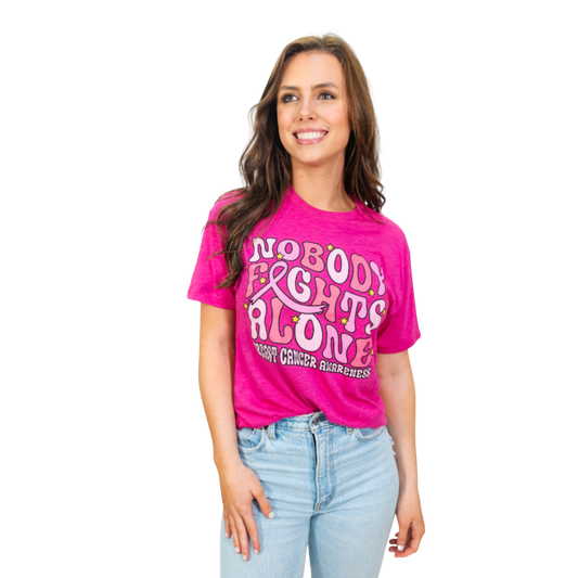 Nobody Fights Alone Berry Crew Neck T-Shirt