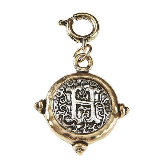 Antique Gold H Initial Charm