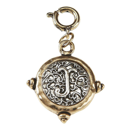 Antique Gold J Initial Charm