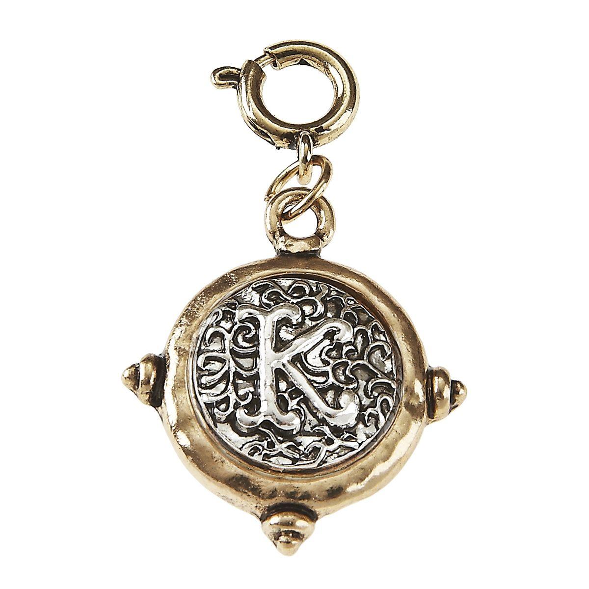 Antique Gold K Initial Charm