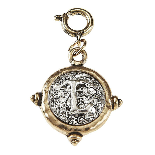 Antique Gold L Initial Charm