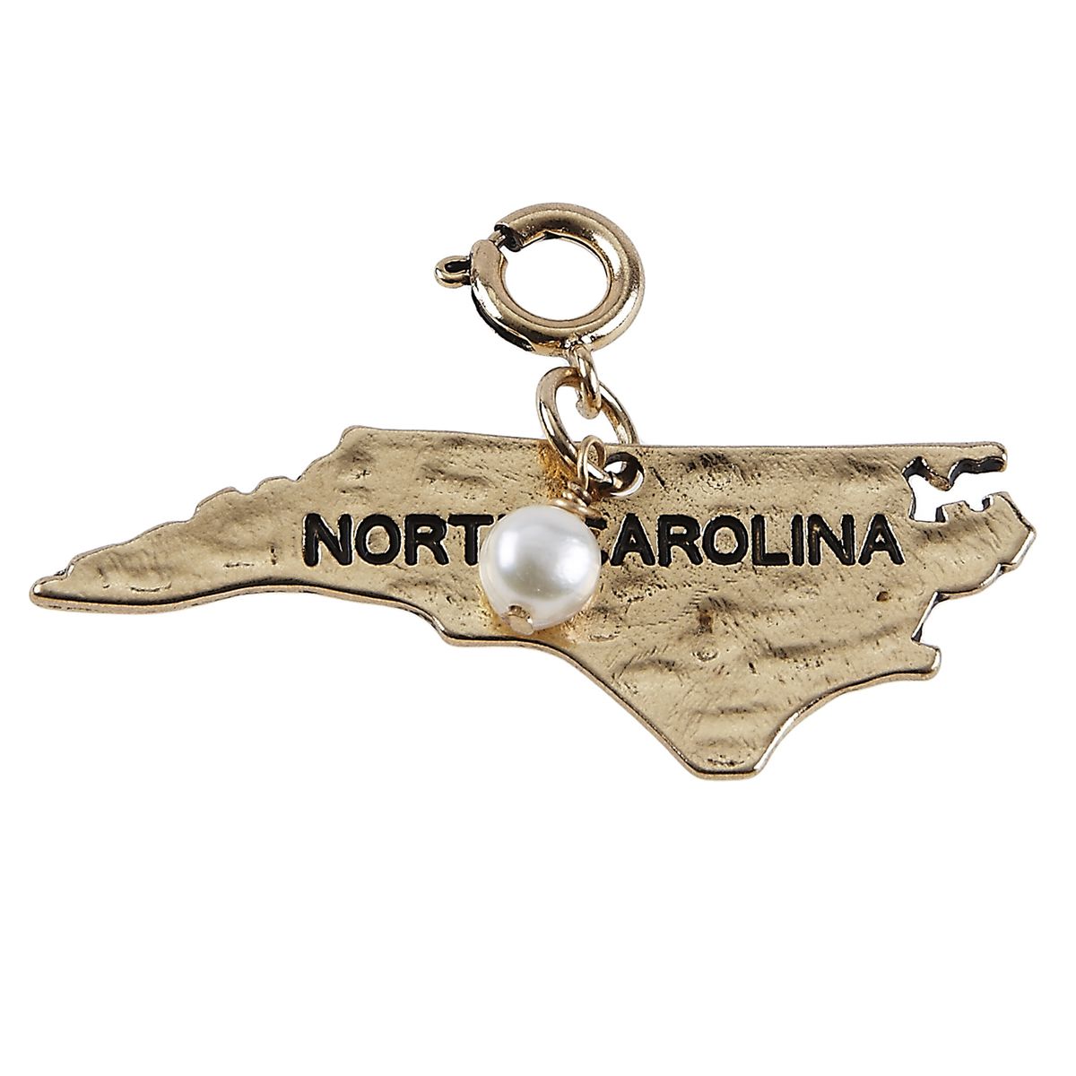 Antique Gold Hammered North Carolina State Charm
