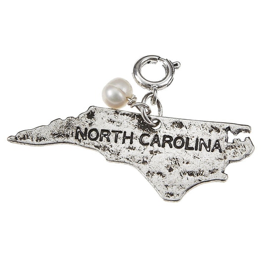 Silver Hammered North Carolina State Charm