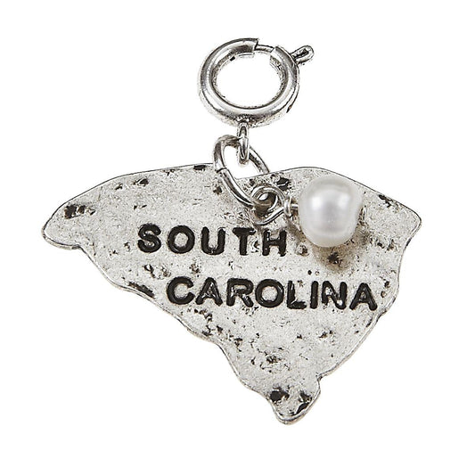 Silver Hammered South Carolina State Charm