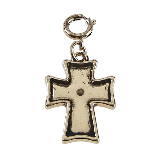 Light Antique Gold Cross with Mustard Seed Charm