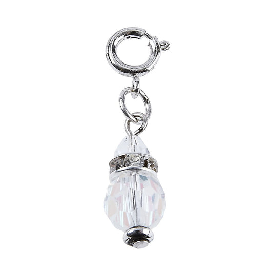 Light Antique Silver Rhinestone with Faceted Crystal Bicone And..ab Glass Charm