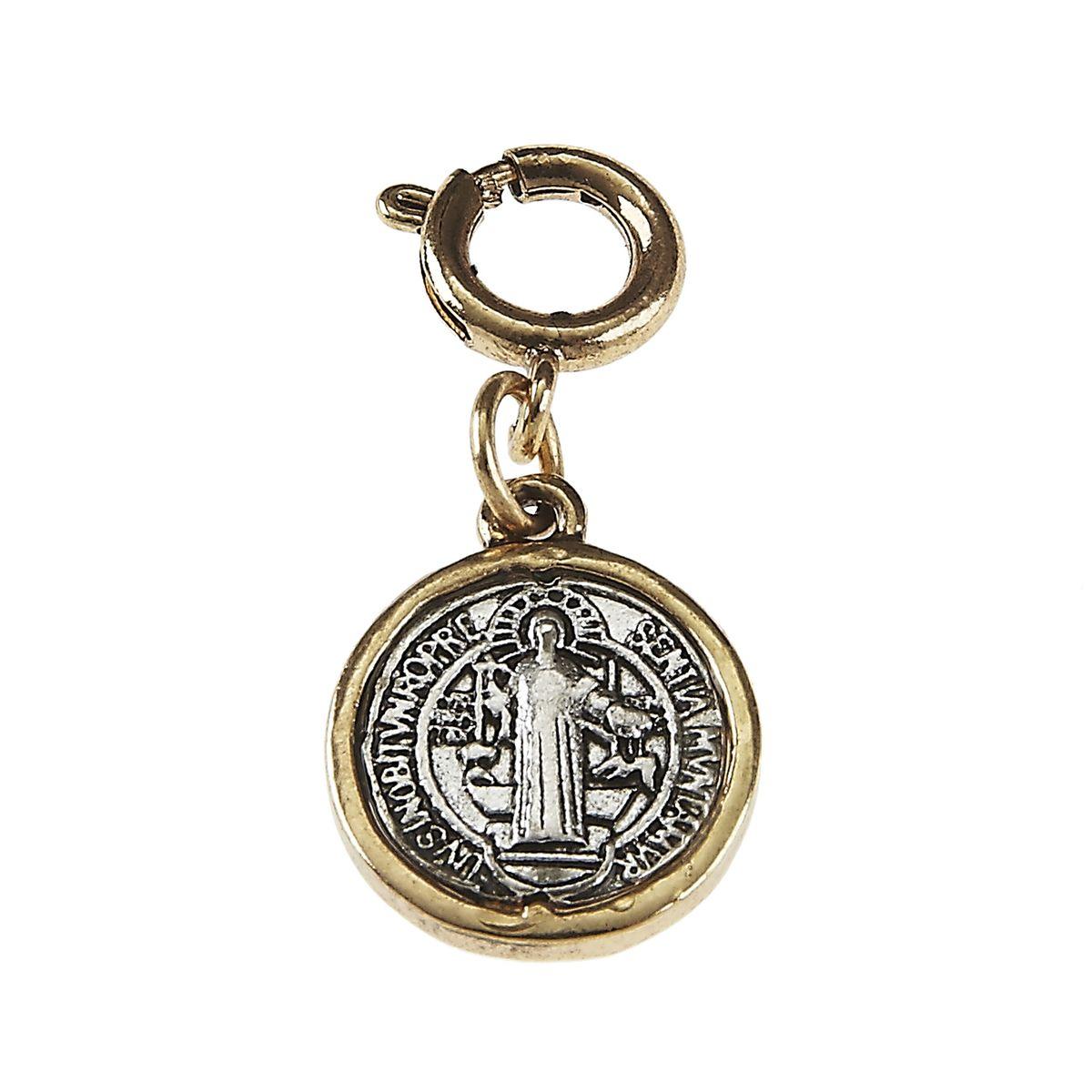 Light Antique Gold and Light Antique Small Silver San Benito Charm