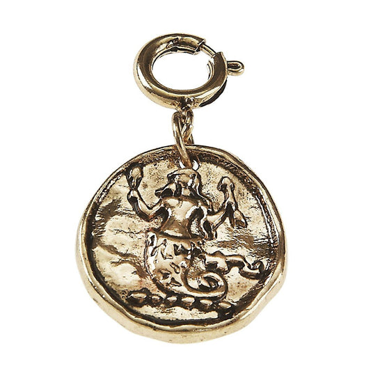 Light Antique Gold Mermaid Wax Casting Charm