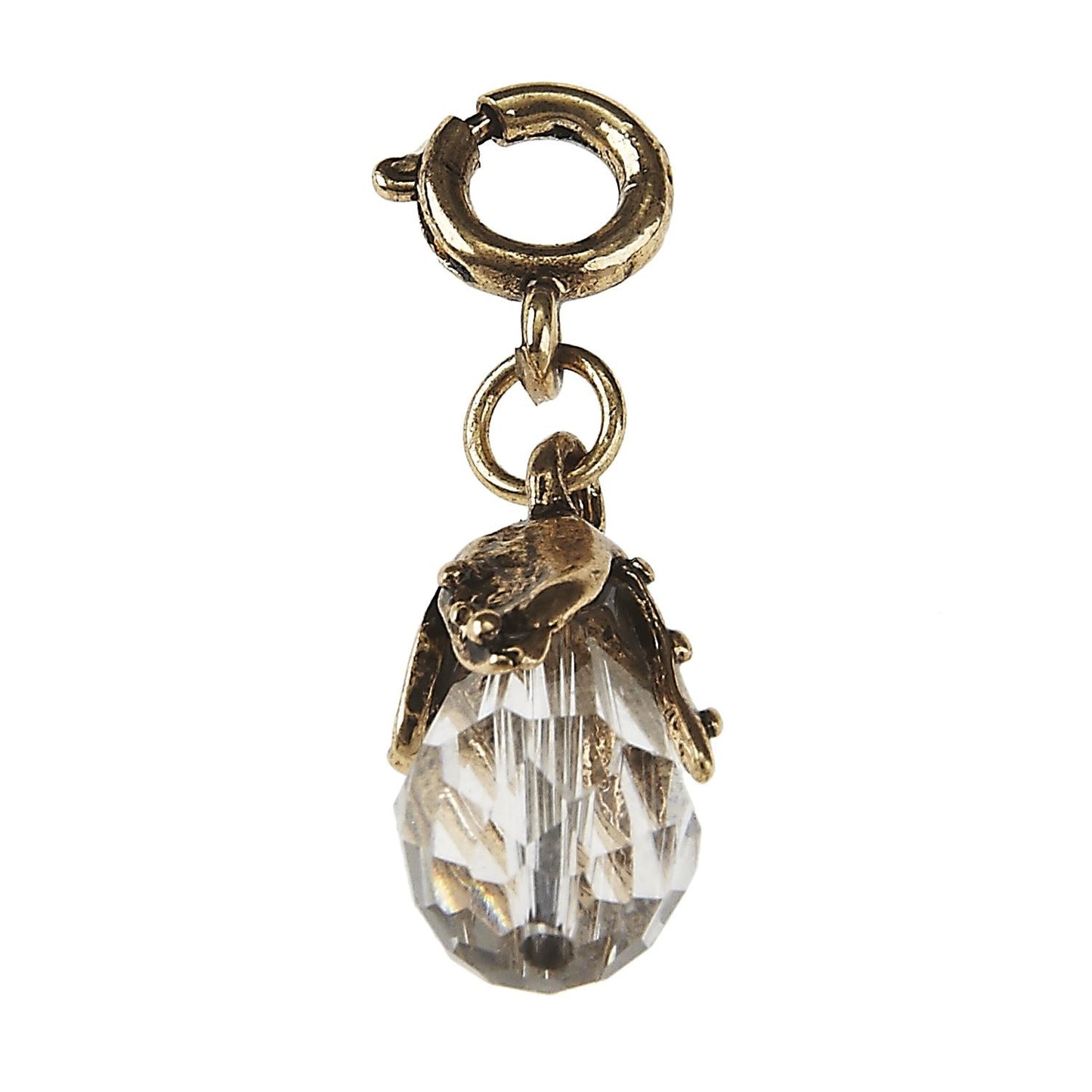 Light Antique Gold Crystal Topper Charm