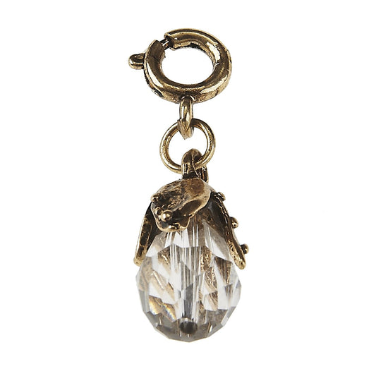 Light Antique Gold Crystal Topper Charm