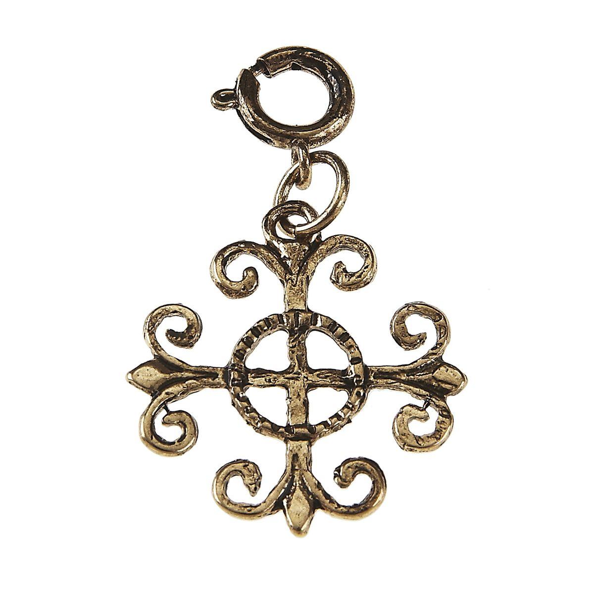 Light Antique Gold Cross Charm