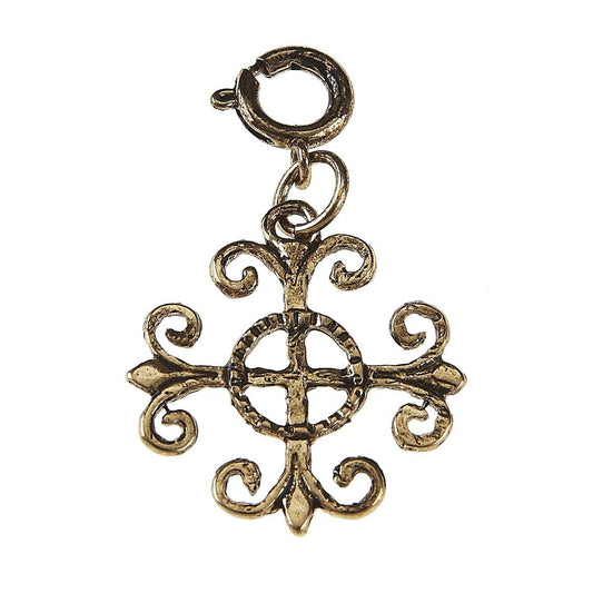 Light Antique Gold Cross Charm