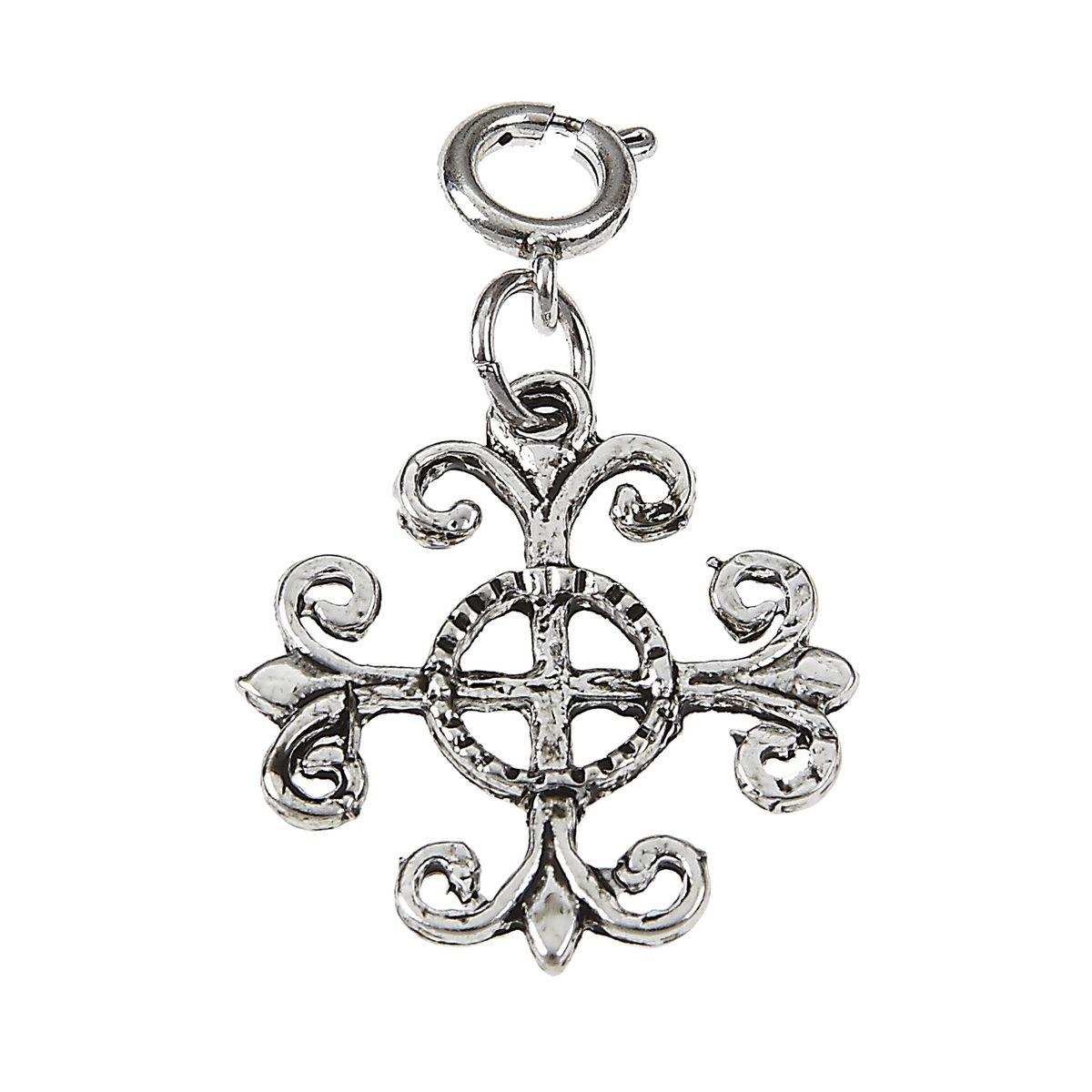 Light Antique Silver Cross Charm
