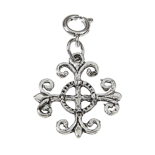 Light Antique Silver Cross Charm