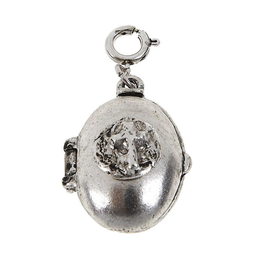 Light Antique Silver Cross Wax Casting On Locket Charm