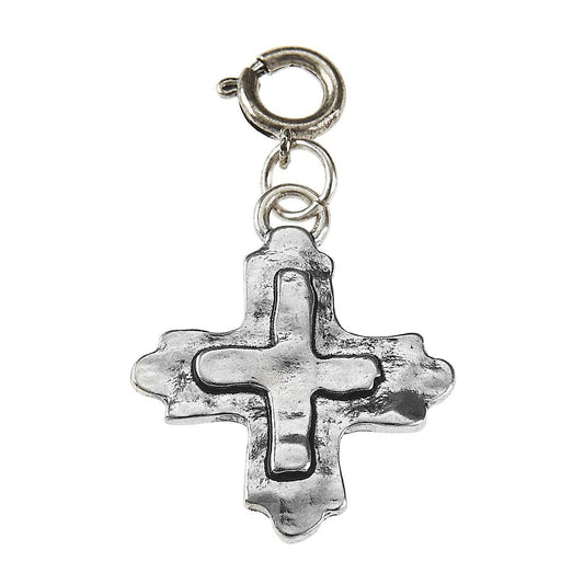 Light Antique Silver Cross Wax Casting Charm