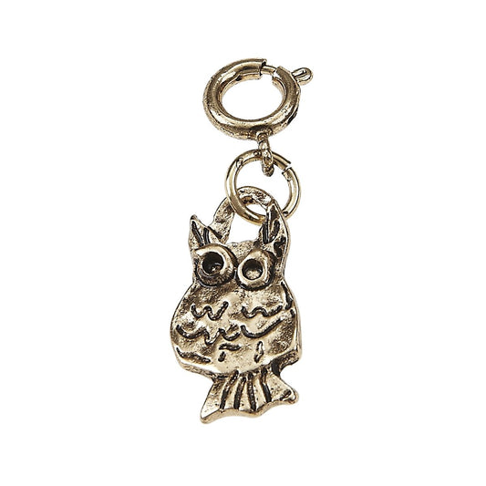 Light Antique Gold Owl Charm