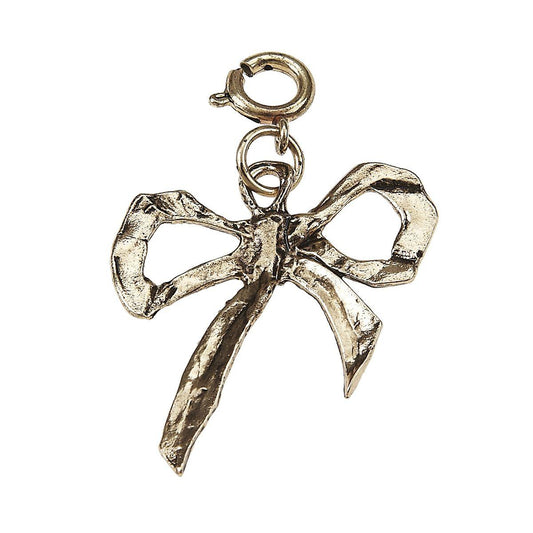 Light Antique Gold Bow Charm
