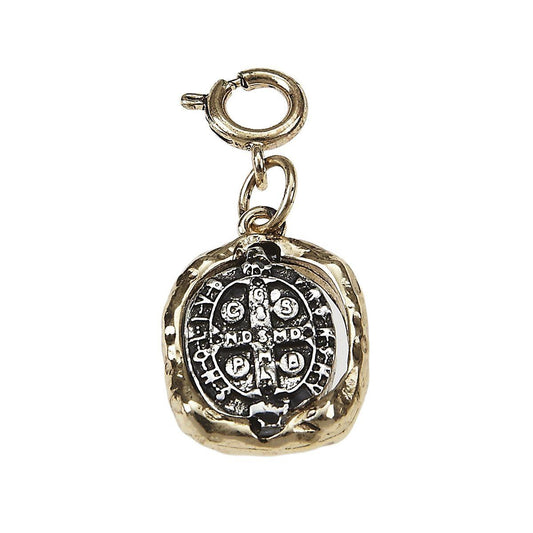 Saint Benedict Antique Gold/Silver Charm