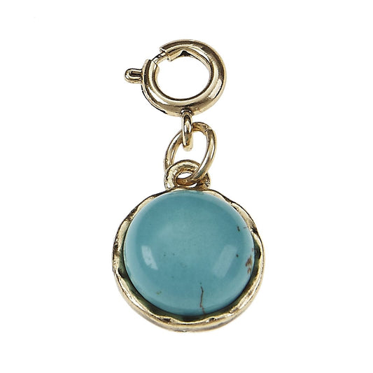 Turquoise Cabochon Antique Gold Charm