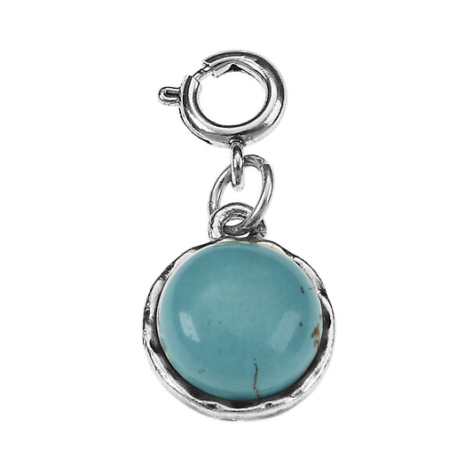 Turquoise Cabochon Antique Silver Charm