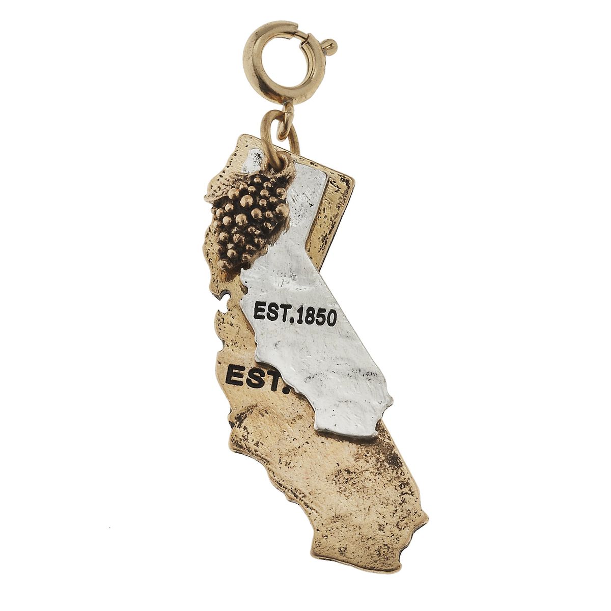 California 2 Tone Double State with Grapes Charm
