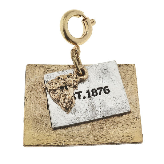 Colorado 2 Tone Double State with Mountain Scape Charm