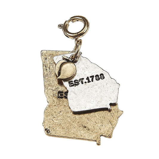 Georgia 2-Tone Double State with Small Peach Charm