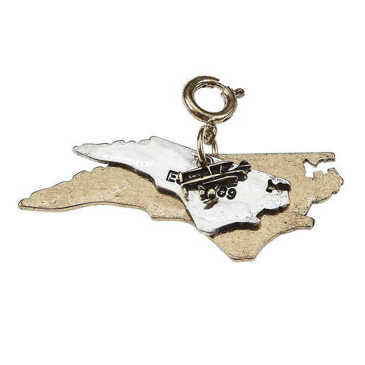 North Carolina 2-Tone Double State with Small Air Plane Charm