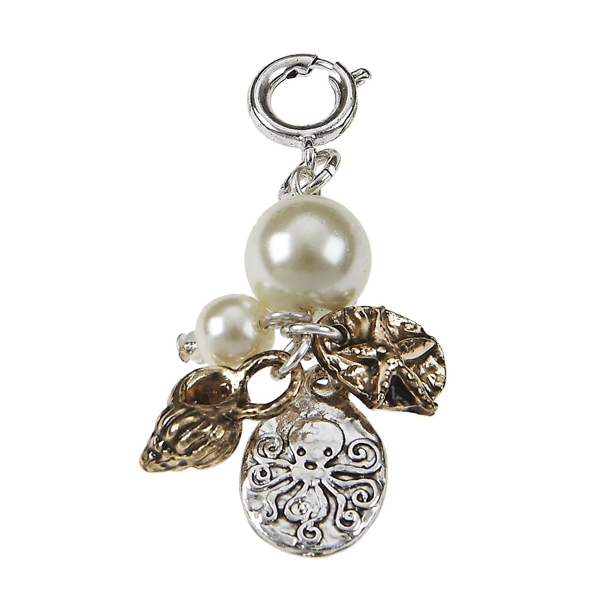 Antique Silver Octopus Cluster Charm