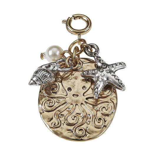 Antique Gold Octopus Cluster Charm