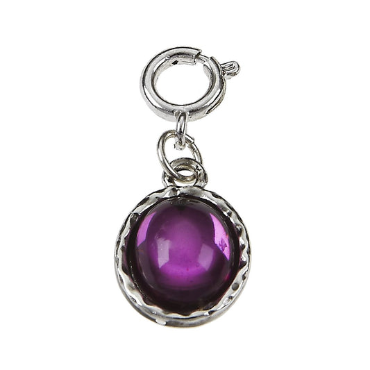 ANT. SILVER AMETHYST CHARM - FEBRUARY