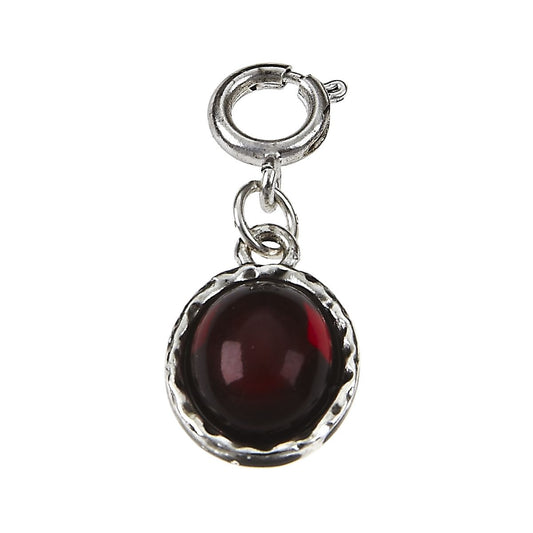 ANT. SILVER GARNET CHARM - JANUARY