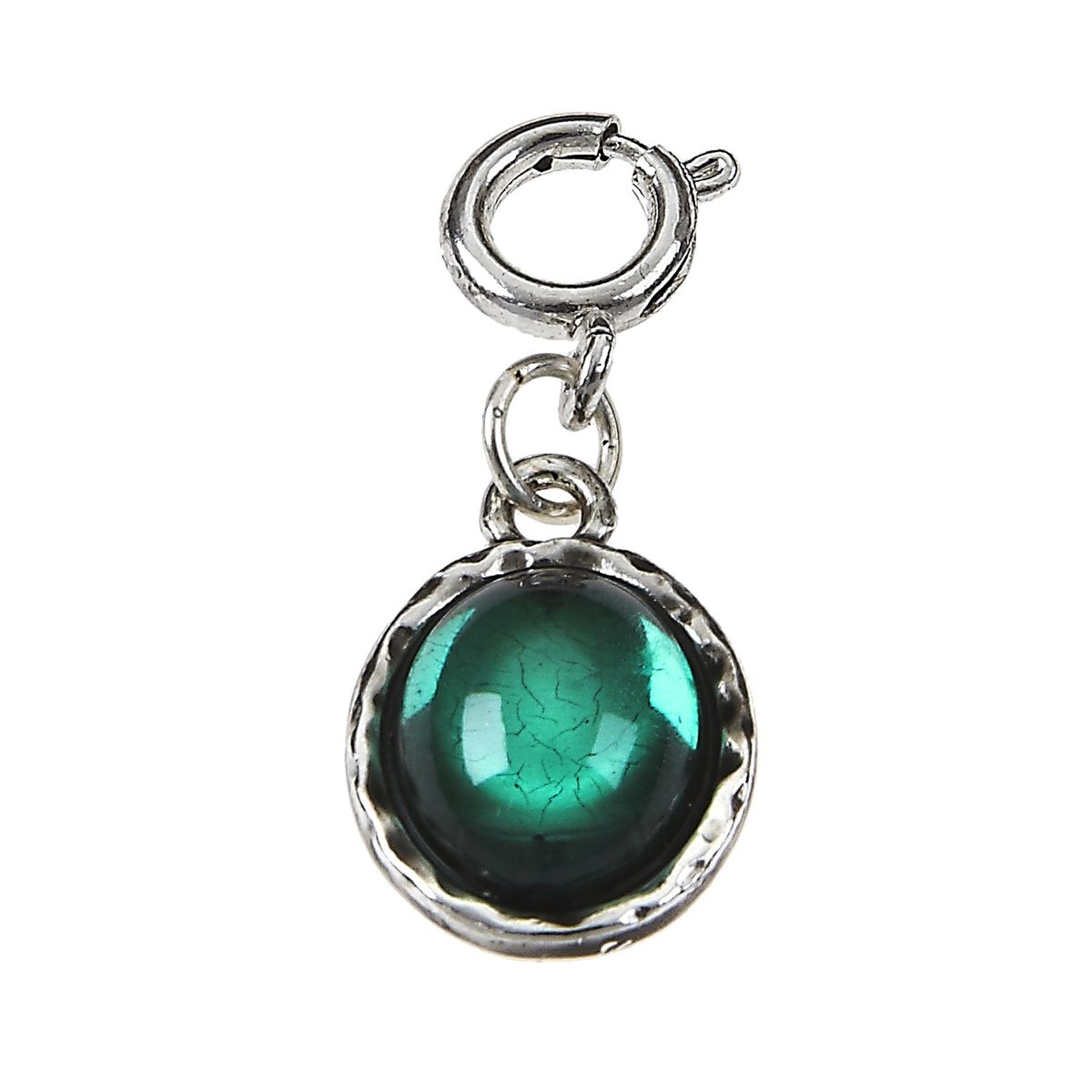 ANT. SILVER EMERALD CHARM - MAY