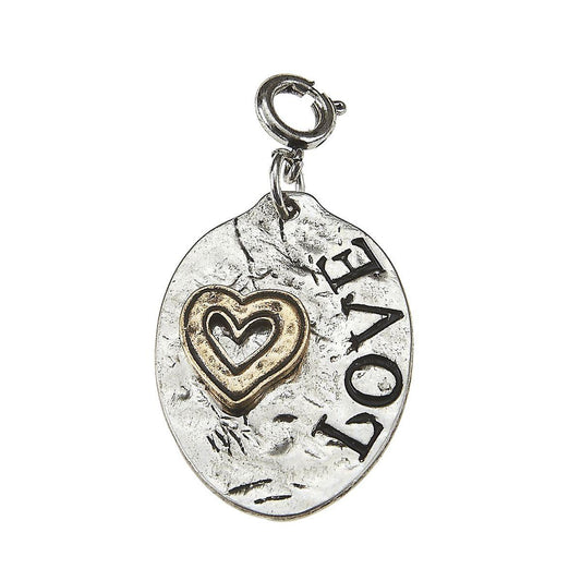 Love Words and Heart On Spoon Charm