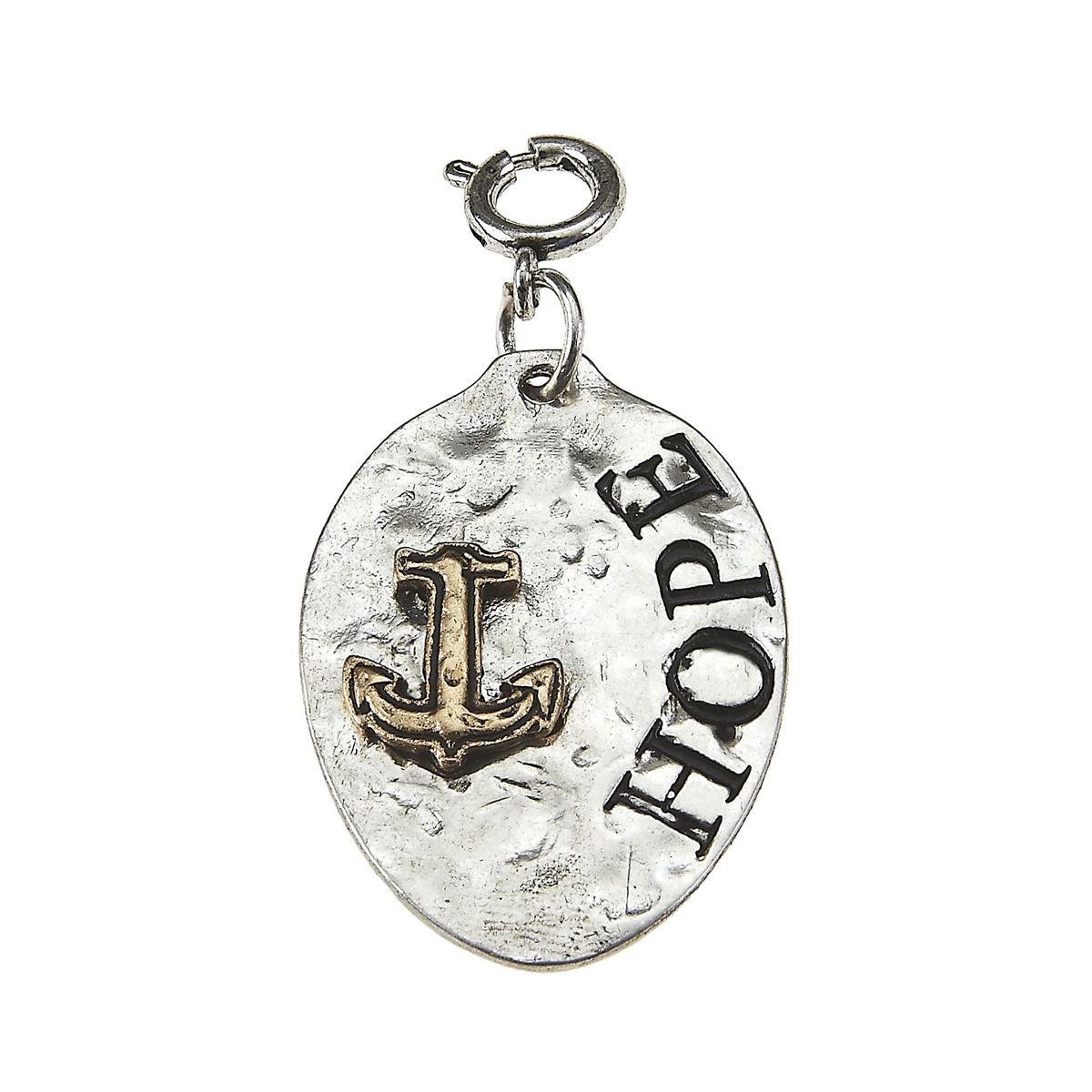 Hope Words and Anchor On Spoon Charm
