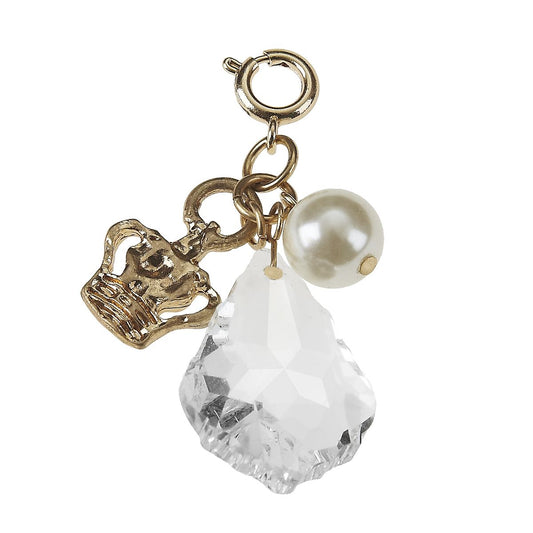 Crown and Ivory Pearl Chandelier Cluster Charm