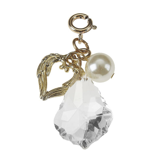 Heart and Ivory Pearl Chandelier Cluster Charm