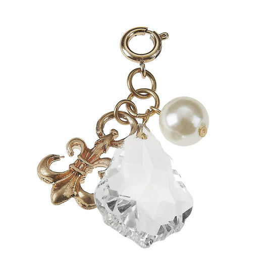 Fleur De Lis and Ivory Pearl Chandelier Cluster Charm
