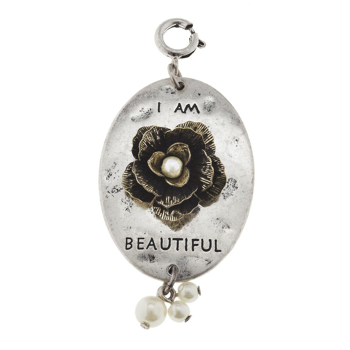 "I Am Beautiful" Flower Charm