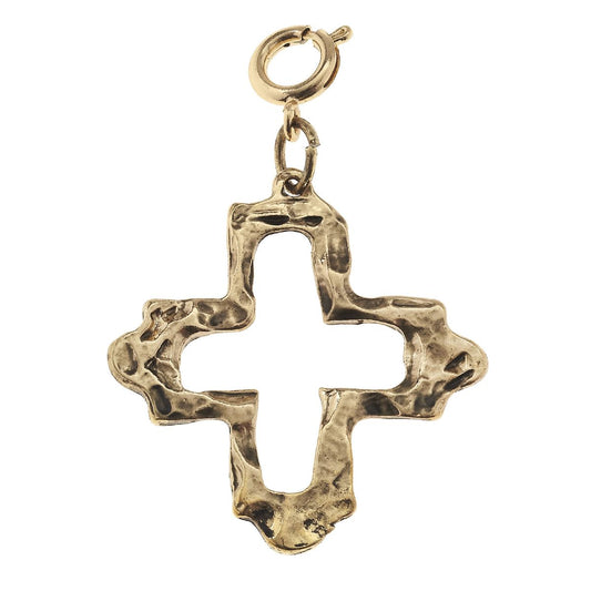 Antique Gold Open Cross Charm