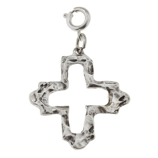 Antique Silver Open Cross Charm