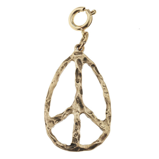 Antique Gold Peace Charm