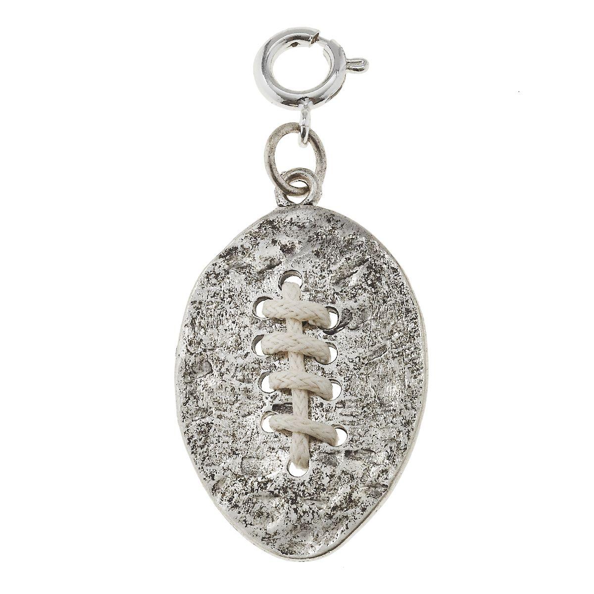Antique Silver Football Charm