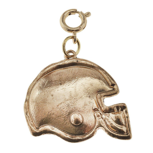 Antique Gold Football Helmet Charm