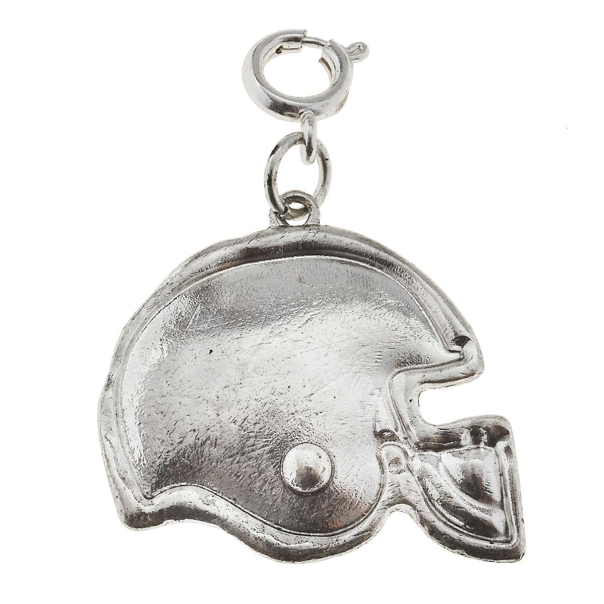Antique Silver Football Helmet Charm